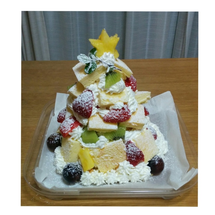 簡単可愛いクリスマスツリーケーキ クリスマスケーキ レシピ 作り方 By あおあおまる 楽天レシピ